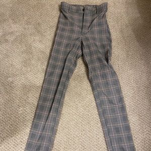 Plaid skinny trouser